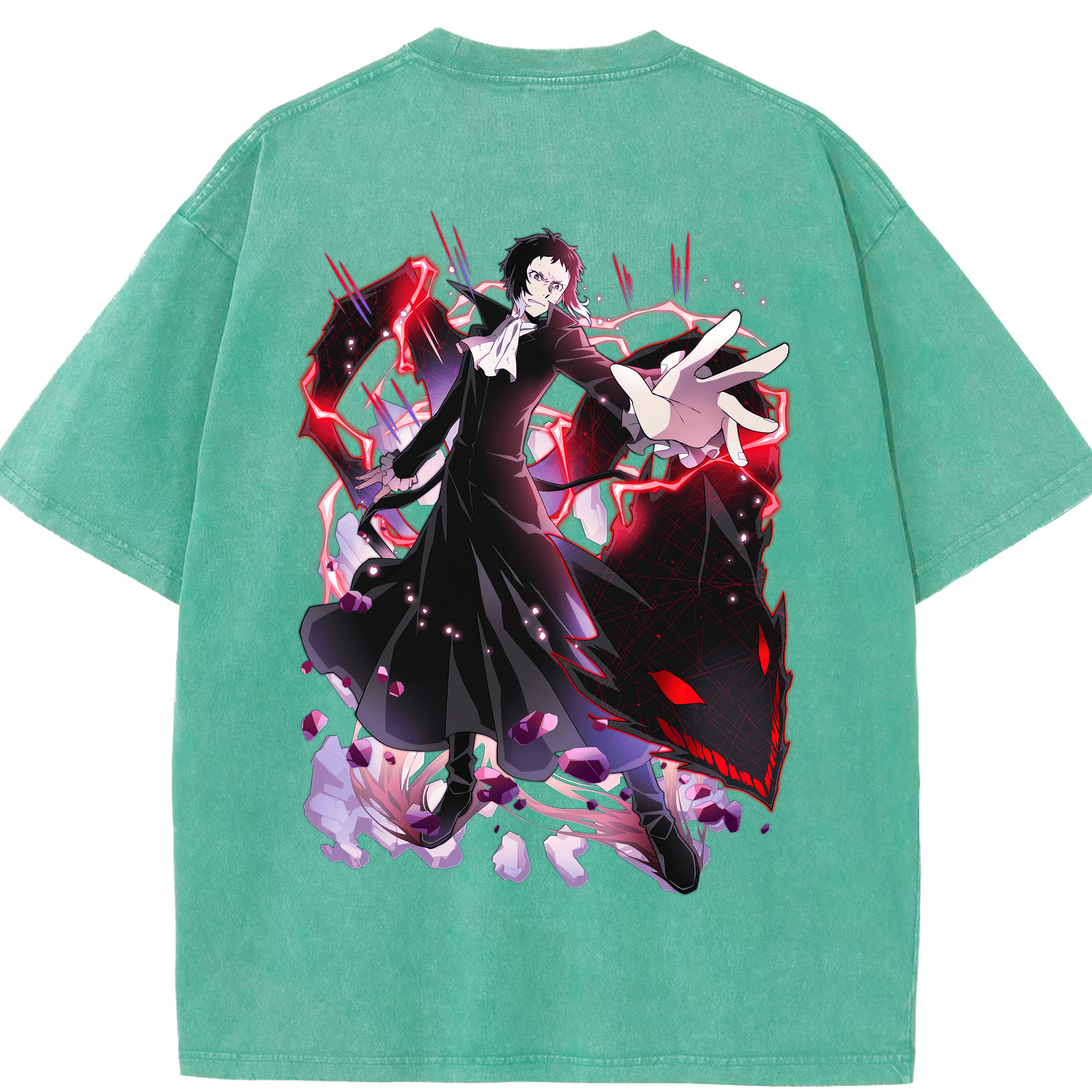 （画像用） 文豪ストレイドッグス Bungo Stray Dogs 綿100% ヴィンテージ風 半袖Tシャツ（背面プリント）